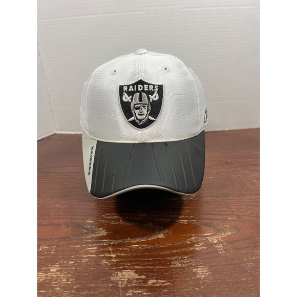 Reebok NFL Raiders White & Black Hat Adjustable Embroidered Logo Mens Cap X3 - Picture 1 of 5